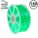 Green LED Rope Light Spool 150' 1/2" 2 Wire 120V