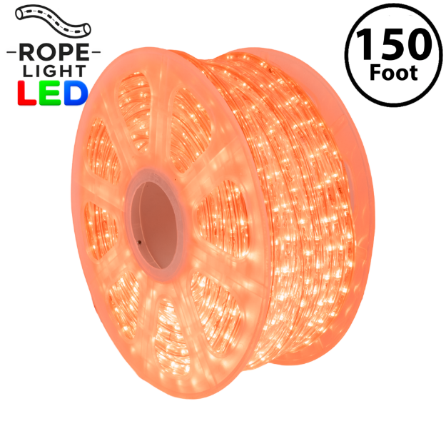 Orange LED Rope Light Spool 150' 1/2" 2 Wire 120V