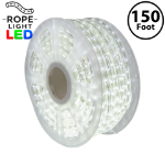 Pure White LED Rope Light Spool 150' 1/2" 2 Wire 120V