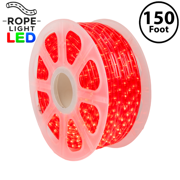 Red LED Rope Light Spool 150' 1/2" 2 Wire 120V