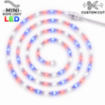 Red/Pure White/Blue LED Custom Mini Rope Light Kit 3/8" 2 Wire 120V