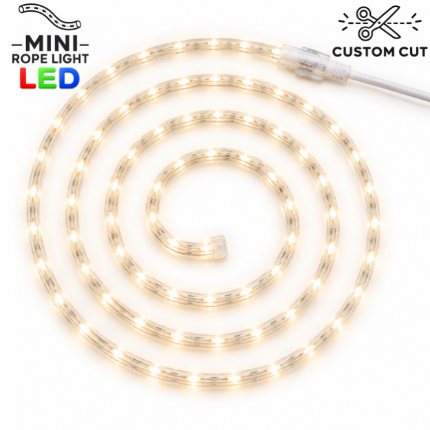 Sun Warm White LED Custom Mini Rope Light Kit 3/8" 2 Wire 120V