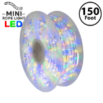Multicolor LED Mini Rope Light Spool 150' 3/8" 2 Wire 120V