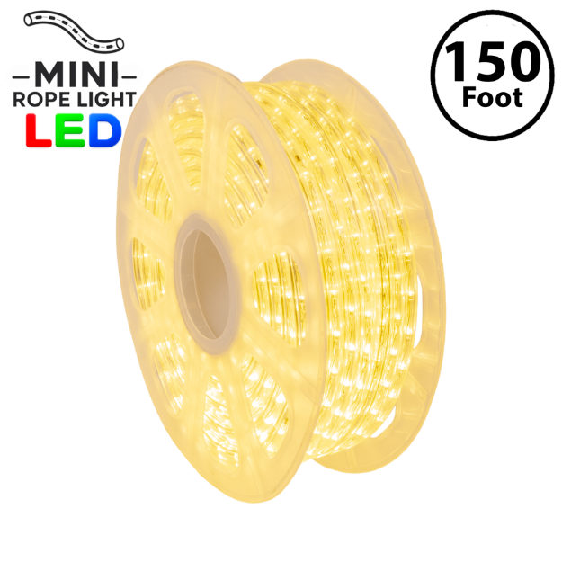 Sun Warm White LED Mini Rope Light Spool 150' 3/8" 2 Wire 120V