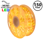 Yellow/Red/Orange LED Mini Rope Light Spool 150' 3/8" 2 Wire 120V