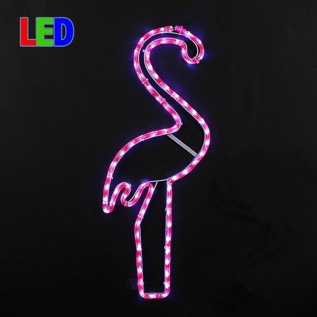 24" Pink Flamingo LED Rope Light Motif 