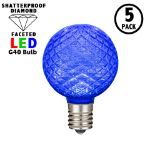 Blue Diamond Faceted LED G40 Globe Bulbs - 5pk