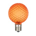 Orange Diamond Faceted LED G40 Globe Bulbs - 5pk