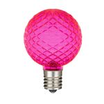 Pink Diamond Faceted LED G40 Globe Bulbs - 5pk