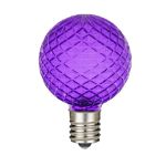 Purple Diamond Faceted LED G40 Globe Bulbs - 5pk