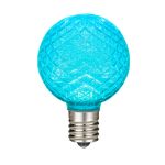 Teal Diamond Faceted LED G40 Globe Bulbs - 5pk