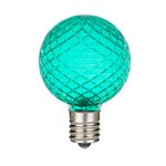 Teal Diamond Faceted LED G40 Globe Bulbs - 5pk