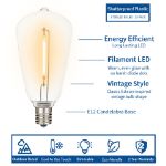 Ultra Warm White - ST38 - E12 Plastic Filament LED Replacement Bulbs - 25 Pack