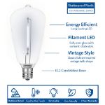 Pure White - ST38 - E12 Plastic Filament LED Replacement Bulbs - 25 Pack