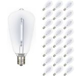 Pure White - ST38 - E12 Plastic Filament LED Replacement Bulbs - 25 Pack