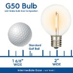 Ultra Warm White LED G50 Plastic Filament LED Globe Bulbs - 25pk