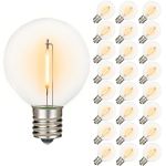 Ultra Warm White LED G50 Plastic Filament LED Globe Bulbs - 25pk
