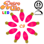 C9 RetroGlo Vintage Pink Ceramic LED Replacement Bulbs - 25 Pack