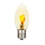 5 Pack LED Flicker Flame C9 LED Plastic Intermediate Base e17 Bulbs
