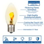 5 Pack LED Flicker Flame C9 LED Plastic Intermediate Base e17 Bulbs