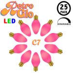 C7 RetroGlo Vintage Pink Ceramic LED Replacement Bulbs - 25 Pack