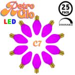 C7 RetroGlo Vintage Purple Ceramic LED Replacement Bulbs - 25 Pack