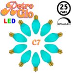 C7 RetroGlo Vintage Teal Ceramic LED Replacement Bulbs - 25 Pack
