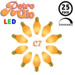 C7 RetroGlo Vintage Yellow Ceramic LED Replacement Bulbs - 25 Pack