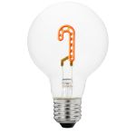 LED Candy Cane Upright Decorative Filament G80 Medium Base Glass Bulb - 1pk