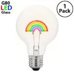 LED Rainbow Upright Decorative Filament G80 Medium Base Glass Bulb - 1pk