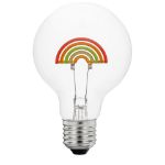 LED Rainbow Upright Decorative Filament G80 Medium Base Glass Bulb - 1pk