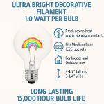 LED Rainbow Upright Decorative Filament G80 Medium Base Glass Bulb - 1pk