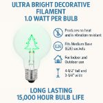 LED Christmas Tree Upright Decorative Filament G80 Medium Base Glass Bulb - 1pk