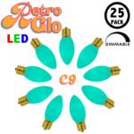 C9 RetroGlo Vintage Teal Ceramic LED Replacement Bulbs - 25 Pack