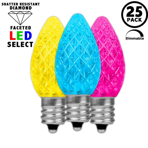 NL Select Yellow/Teal/Pink C7 LED Replacement Bulbs 25 Pack