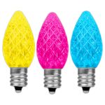 NL Select Yellow/Teal/Pink C7 LED Replacement Bulbs 25 Pack