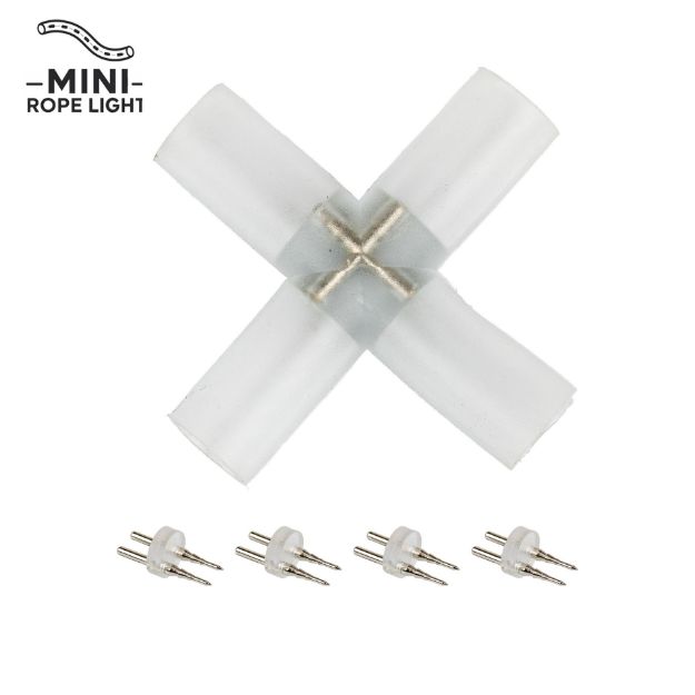 LED Mini Rope Light X Connector for 3/8" 2 Wire Mini Rope Light