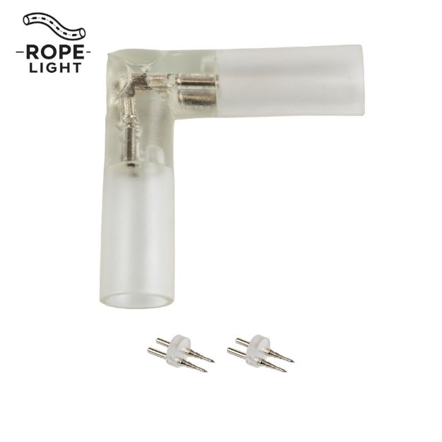 LED Rope Light L Connector for 1/2" 2 Wire Rope Light