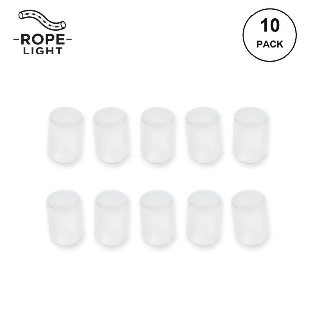 10 pack of clear LED rope light end caps