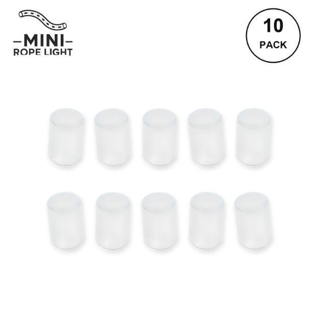 10 pack of clear LED mini rope light end caps