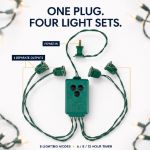 One power input feeding four separate light outputs on the LED mini light controller