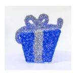 Blue and silver 3D gift box with pure white LEDs