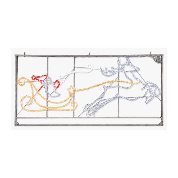 Santa sleigh and flying reindeer commercial LED display