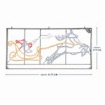 Santa and reindeer display dimensions infographic