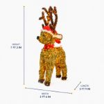 Standing Christmas reindeer dimensions infographic