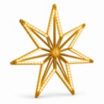 Gold seven-point LED star side-angle view
