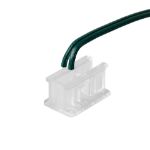 Green SPT wire positioned in a clear universal end cap