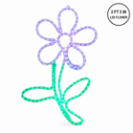 29-inch purple and green LED rope light flower