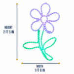 29-inch purple LED rope light flower size graphic