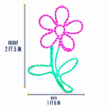 29-inch pink LED rope light flower size graphic
